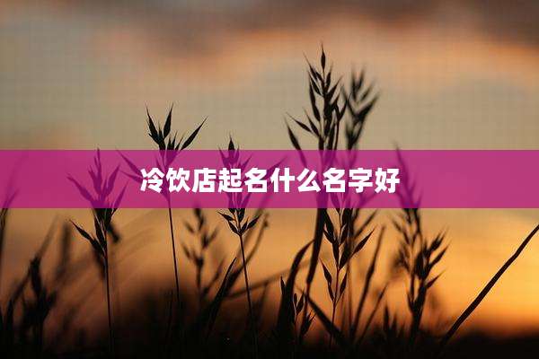 冷饮店起名什么名字好