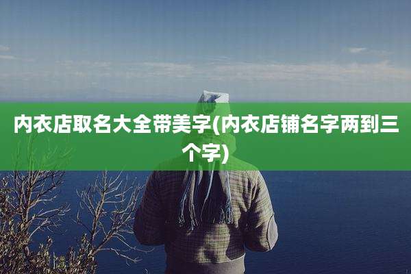 内衣店取名大全带美字(内衣店铺名字两到三个字)