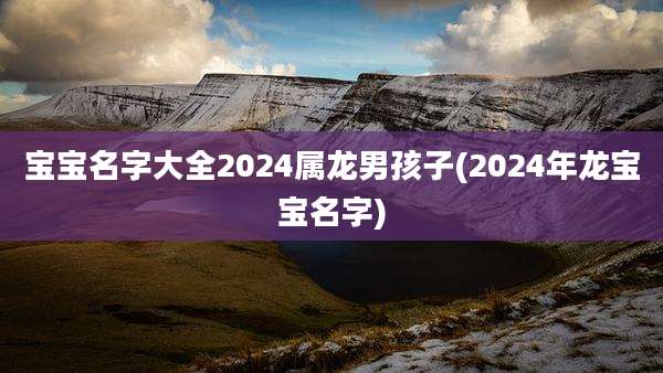 宝宝名字大全2024属龙男孩子(2024年龙宝宝名字)