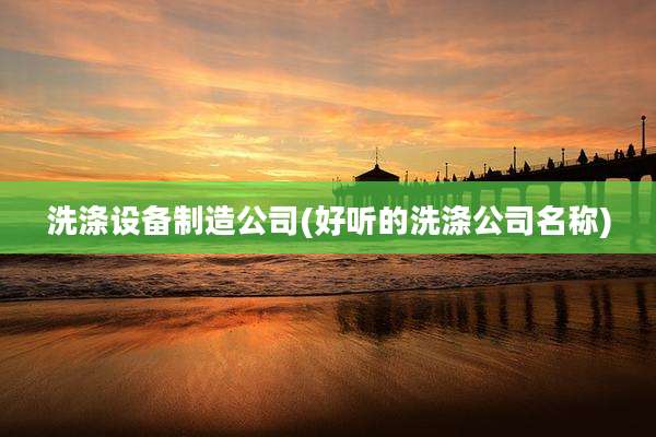 洗涤设备制造公司(好听的洗涤公司名称)