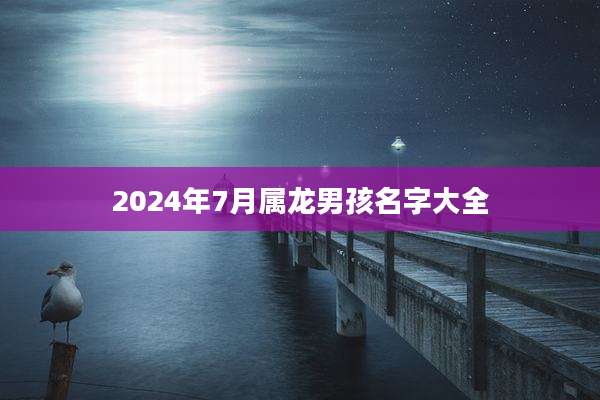 2024年7月属龙男孩名字大全