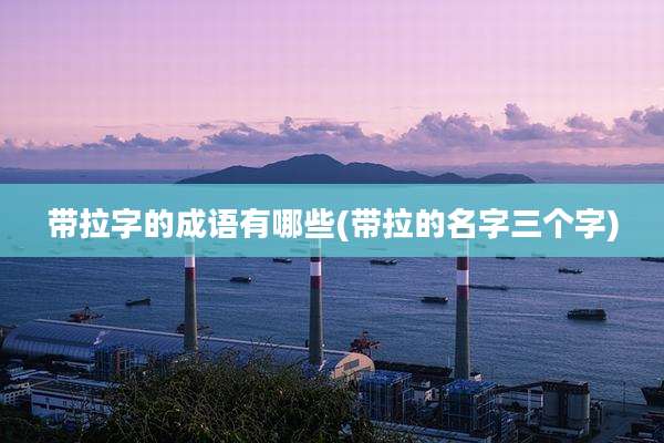 带拉字的成语有哪些(带拉的名字三个字)