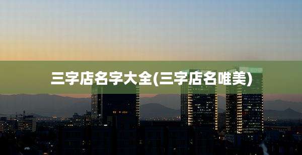 三字店名字大全(三字店名唯美)