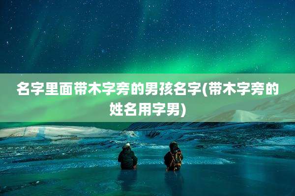 名字里面带木字旁的男孩名字(带木字旁的姓名用字男)