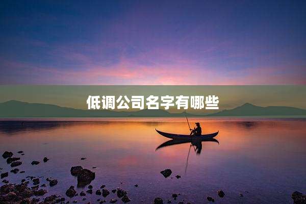 低调公司名字有哪些
