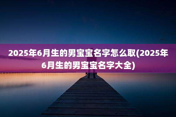2025年6月生的男宝宝名字怎么取(2025年6月生的男宝宝名字大全)