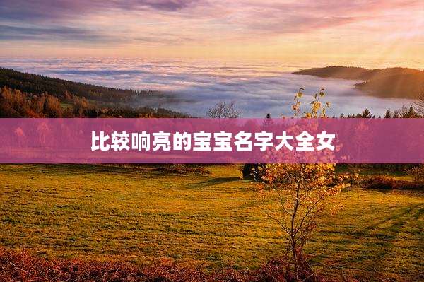 比较响亮的宝宝名字大全女