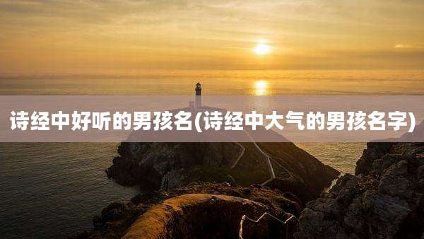 诗经中好听的男孩名(诗经中大气的男孩名字)