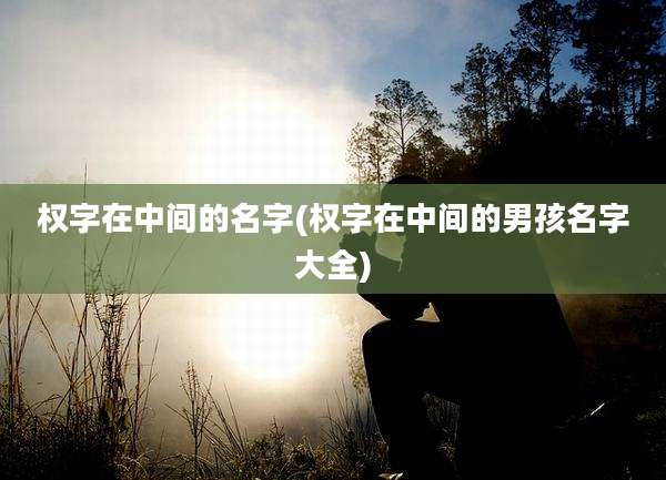 权字在中间的名字(权字在中间的男孩名字大全)