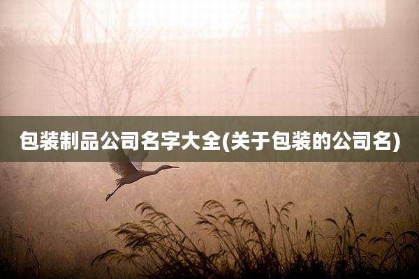 包装制品公司名字大全(关于包装的公司名)