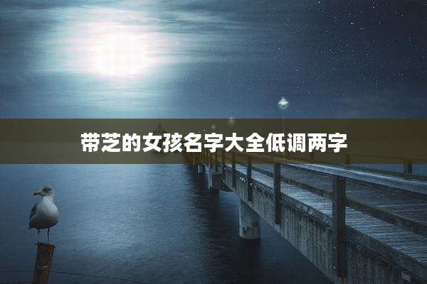 带芝的女孩名字大全低调两字