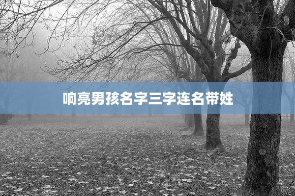 响亮男孩名字三字连名带姓