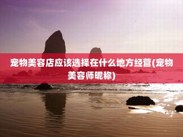 宠物美容店应该选择在什么地方经营(宠物美容师昵称)