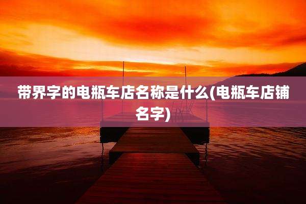带界字的电瓶车店名称是什么(电瓶车店铺名字)