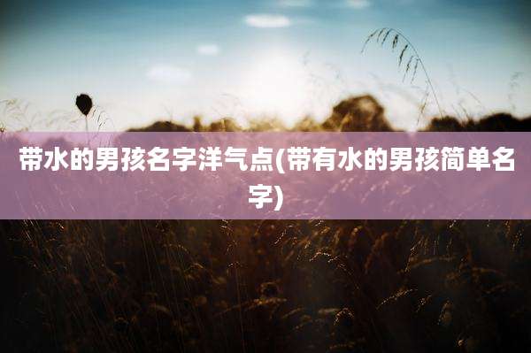 带水的男孩名字洋气点(带有水的男孩简单名字)