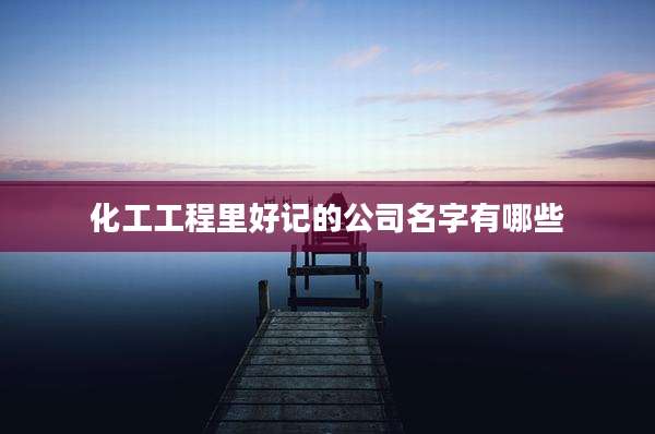 化工工程里好记的公司名字有哪些