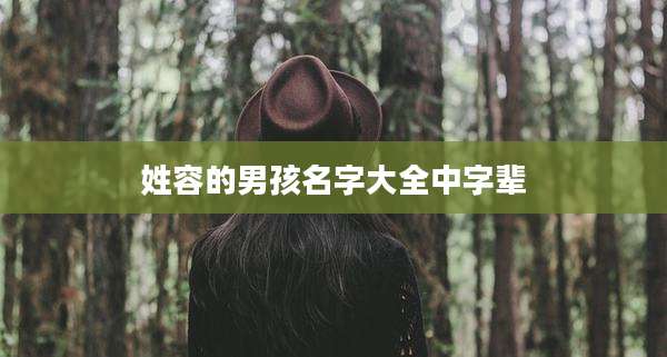 姓容的男孩名字大全中字辈
