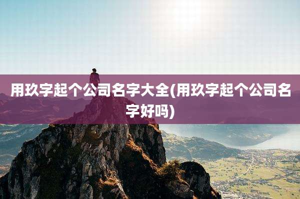 用玖字起个公司名字大全(用玖字起个公司名字好吗)