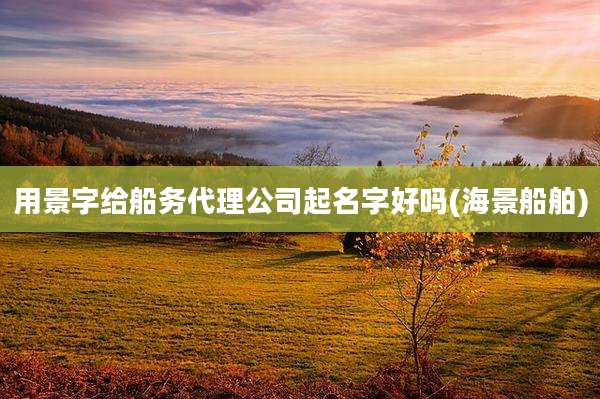 用景字给船务代理公司起名字好吗(海景船舶)