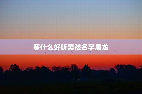 寒什么好听男孩名字属龙