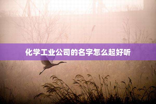 化学工业公司的名字怎么起好听