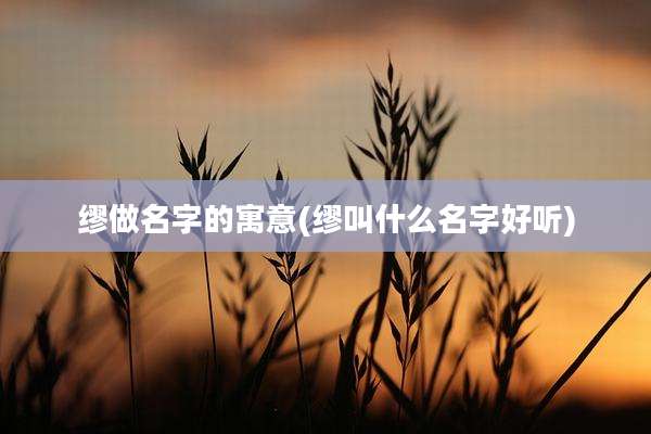 缪做名字的寓意(缪叫什么名字好听)