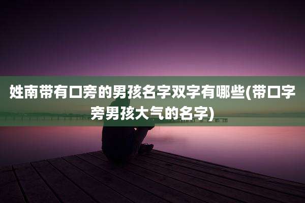 姓南带有口旁的男孩名字双字有哪些(带口字旁男孩大气的名字)