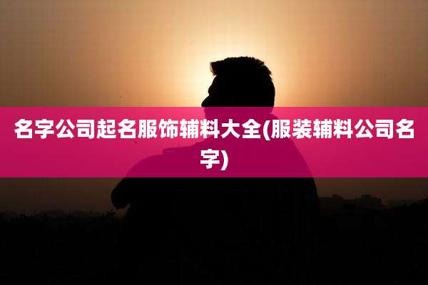 名字公司起名服饰辅料大全(服装辅料公司名字)