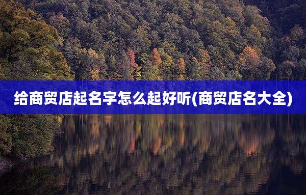 给商贸店起名字怎么起好听(商贸店名大全)