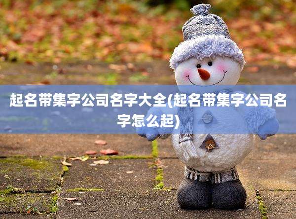 起名带集字公司名字大全(起名带集字公司名字怎么起)