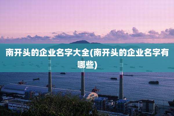 南开头的企业名字大全(南开头的企业名字有哪些)