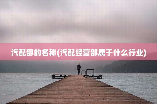 汽配部的名称(汽配经营部属于什么行业)