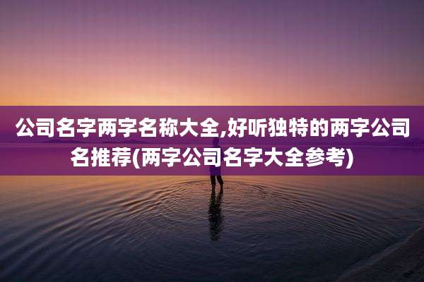 公司名字两字名称大全,好听独特的两字公司名推荐(两字公司名字大全参考)