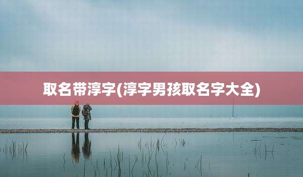 取名带淳字(淳字男孩取名字大全)