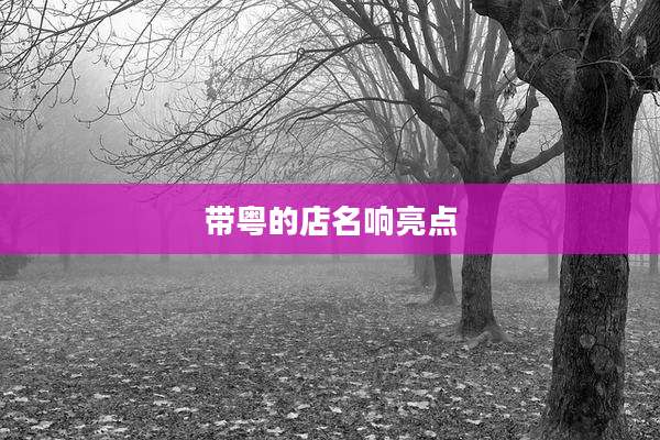 带粤的店名响亮点