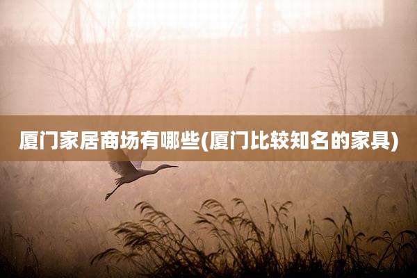 厦门家居商场有哪些(厦门比较知名的家具)