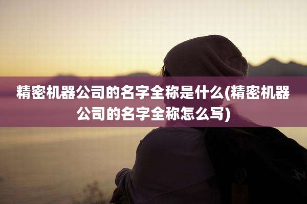 精密机器公司的名字全称是什么(精密机器公司的名字全称怎么写)