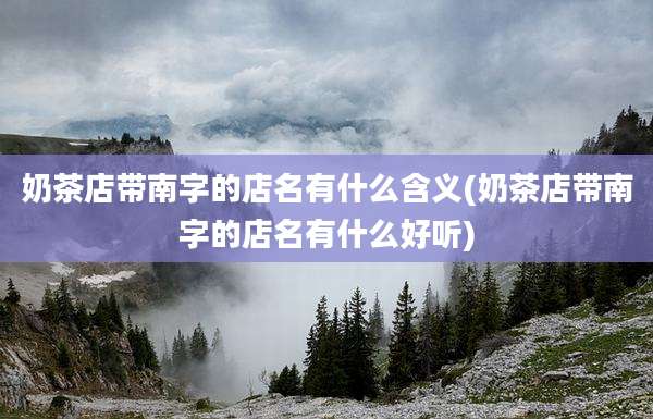 奶茶店带南字的店名有什么含义(奶茶店带南字的店名有什么好听)