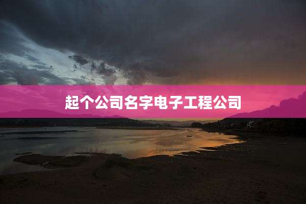 起个公司名字电子工程公司