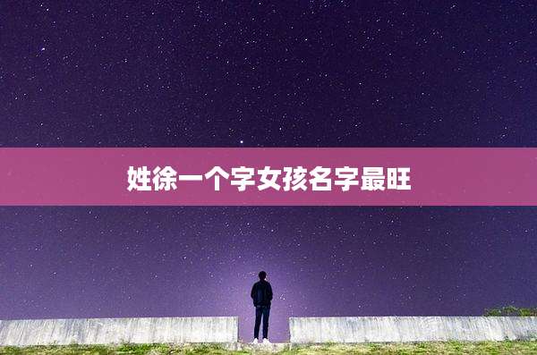 姓徐一个字女孩名字最旺