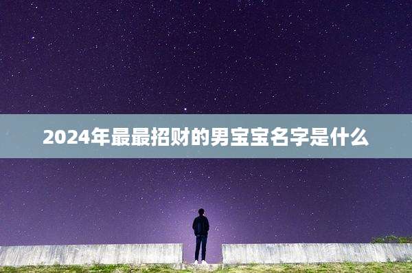2024年最最招财的男宝宝名字是什么
