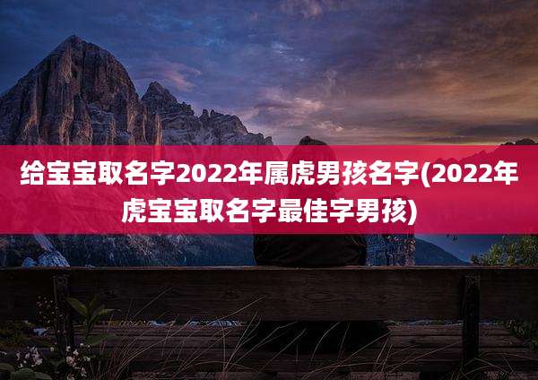 给宝宝取名字2022年属虎男孩名字(2022年虎宝宝取名字最佳字男孩)