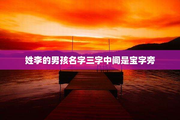 姓李的男孩名字三字中间是宝字旁