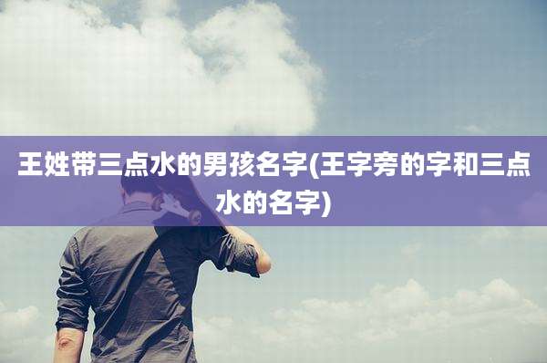 王姓带三点水的男孩名字(王字旁的字和三点水的名字)