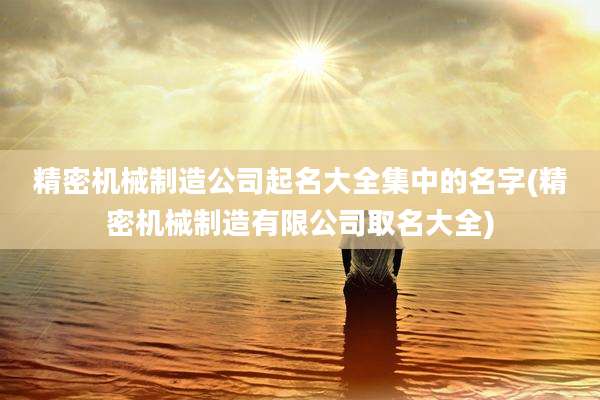 精密机械制造公司起名大全集中的名字(精密机械制造有限公司取名大全)