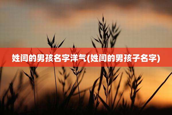 姓闫的男孩名字洋气(姓闫的男孩子名字)