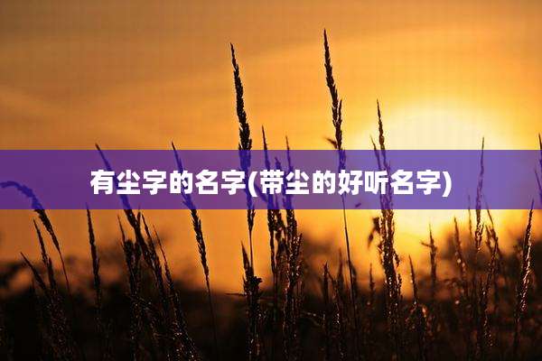 有尘字的名字(带尘的好听名字)