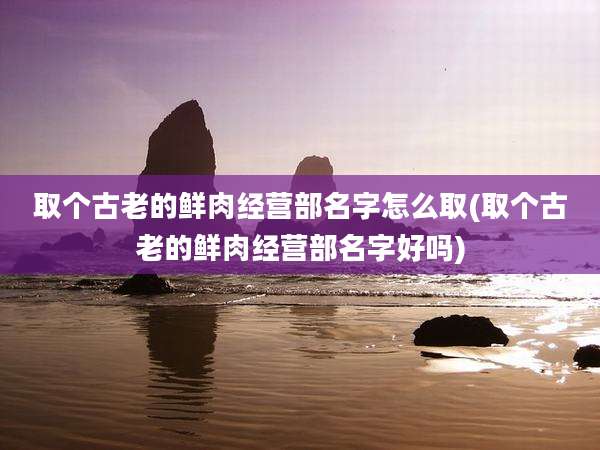 取个古老的鲜肉经营部名字怎么取(取个古老的鲜肉经营部名字好吗)