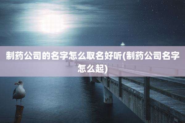 制药公司的名字怎么取名好听(制药公司名字怎么起)