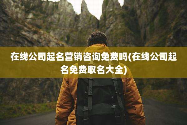 在线公司起名营销咨询免费吗(在线公司起名免费取名大全)